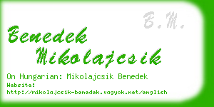 benedek mikolajcsik business card